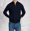 Cardigan uomo con zip in misto lana