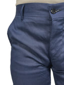 Pantalone uomo sartoriale Ardenti drop 6 in puro lino blu