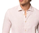 Camicia uomo in puro lino con collo francese  - slim fit