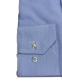 Camicia uomo Bagariny sartoriale in cotone popeline millerighe azzurro - regular fit