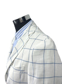 Giacca uomo sartoriale 2 bottoni in lino e cotone sfoderata