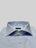 Camicia uomo Bagariny sartoriale in cotone popeline stretch bastoncino - slim fit