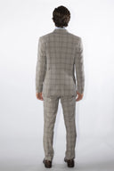 Abito uomo drop 7 sartoriale 2 bottoni Principe di Galles in misto lana