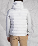 Piumino uomo con cappuccio e maniche in lana