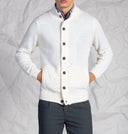 Cardigan uomo con bottoni e zip in misto lana