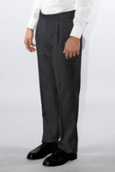 Pantalone classico sartoriale uomo Roberti drop 4 in misto lana Tasmania con pinces