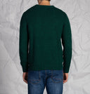 Maglia uomo girocollo con costine a trecce in misto lana