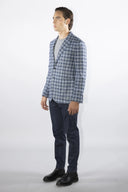 Giacca Blazer uomo Briatore 2 bottoni sfoderata quadri blu Made in Italy