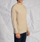 Maglia uomo girocollo a coste in misto lana