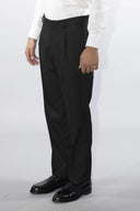 Pantalone classico sartoriale uomo Roberti drop 4 in misto lana Tasmania con pinces