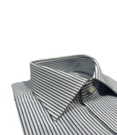 Camicia uomo Bagariny sartoriale in cotone popeline rigato blu - regular fit