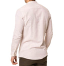 Camicia uomo in puro lino collo coreano tinta unita – slim fit