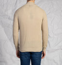 Cardigan uomo a coste con zip in misto lana