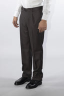 Pantalone classico sartoriale uomo Alexander drop 4 in flanella di lana con pinces