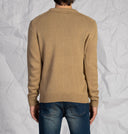 Maglia uomo girocollo a trecce in misto lana