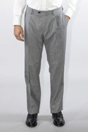 Pantalone classico sartoriale uomo Alexander drop 4 in flanella di lana con pinces