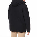 Giaccone casual uomo  con cappuccio in panno color blu