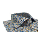 Camicia uomo Bagariny sartoriale in cotone popeline stretch con microfantasia - slim fit