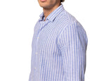 Camicia uomo in lino e cotone collo francese - slim fit
