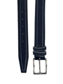 Cintura uomo vera pelle e camoscio colore blu Made in Italy