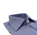 Camicia uomo Bagariny sartoriale in cotone millerighe blu 1104/2 - regular fit