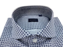 Camicia uomo Bagariny sartoriale in cotone popeline stretch a microfantasia circolare – slim fit