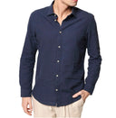 Camicia uomo in puro lino con collo francese  - slim fit