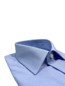 Camicia uomo Bagariny sartoriale in cotone popeline millerighe azzurro - regular fit