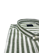 Camicia uomo Bagariny collo coreano in lino e cotone – regular fit