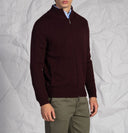 Cardigan uomo con zip in misto lana