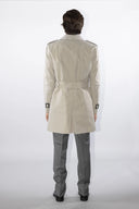 Trench uomo sartoriale doppiopetto in tessuto tecnico