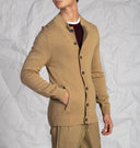 Cardigan uomo con bottoni e zip in misto lana