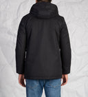 Giubbotto uomo in tessuto tecnico e cotone con cappuccio