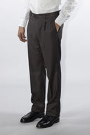 Pantalone classico sartoriale uomo Roberti drop 4 in misto lana Tasmania con pinces