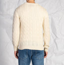 Maglia uomo a girocollo intrecciata in misto lana