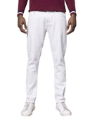 Jeans classico 5 tasche in denim leggero bianco