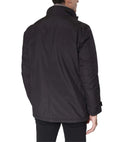 Giaccone casual uomo in tessuto tecnico color nero