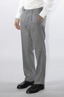 Pantalone classico sartoriale uomo Alexander drop 4 in flanella di lana con pinces