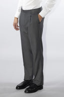 Pantalone classico sartoriale uomo Alexander drop 4 in flanella di lana con pinces