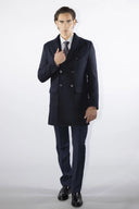 Cappotto doppiopetto sartoriale da uomo in pregiata lana