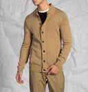 Cardigan uomo con bottoni e zip in misto lana
