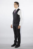 Abito uomo drop 6 sartoriale tre pezzi super 120’s nero fiammato