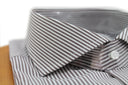 Camicia uomo Bagariny sartoriale in cotone stretch rigato moro - slim fit