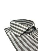 Camicia uomo Bagariny collo francese in lino e cotone - regular fit