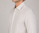 Camicia uomo in cotone e lino rigata collo francese – slim fit