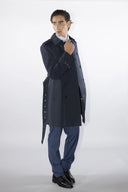 Trench uomo sartoriale doppiopetto in tessuto tecnico