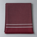 Sciarpa uomo in pura lana e seta bordeaux con fantasia geometrica
