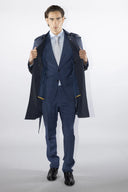 Trench uomo sartoriale doppiopetto in tessuto tecnico