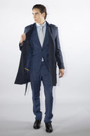 Trench uomo sartoriale doppiopetto in tessuto tecnico