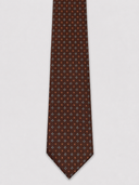 Cravatta uomo 3 pieghe in seta twill marrone fantasia floreale